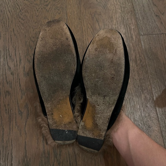 Gucci Princetown horsebit-detailed shearling-lined leather slippers - Picture 4 of 4